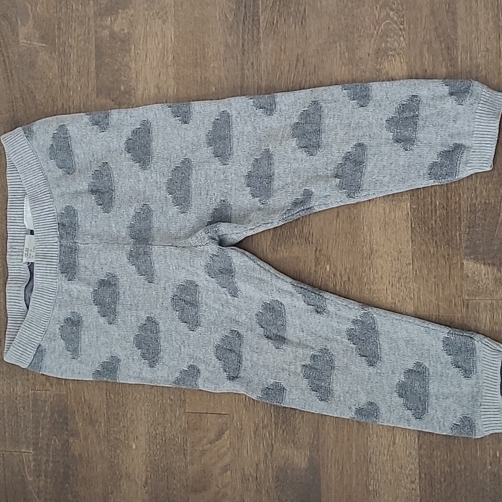 H&M grey cotton knit cloud leggings